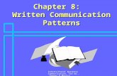 Chapter 8:   Written Communication Patterns