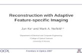 Reconstruction with Adaptive Feature-specific Imaging