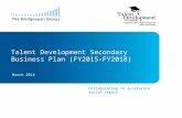 Talent Development  Secondary Business Plan  (FY2015-FY2018)