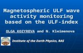 Magnetospheric ULF wave activity monitoring based on the ULF-index