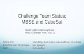 Challenge Team Status: MBSE and  CubeSat