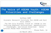 The Voice of ASEAN Youth: ASEAN Priorities and Challenges