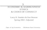 3.   ECONOMIC & AGRIBUSINESS ETHICS & CODES OF CONDUCT