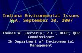 Indiana Environmental Issues IEA, September 20, 2007