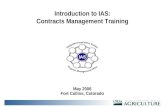 Introduction to IAS: Contracts Management Training