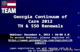 Georgia Continuum of Care 2012 TH & SSO Renewals Webinar: December 4, 2012 / 10:00 A.M.