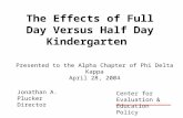 The Effects of Full Day Versus Half Day Kindergarten