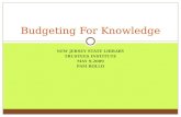 Budgeting For Knowledge