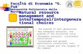 Natural resource management and intertemporal/intergenerational choices