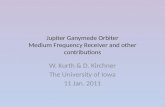 Jupiter Ganymede Orbiter Medium Frequency Receiver and other contributions