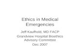Ethics in Medical Emergencies