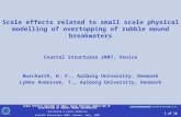 Scale effects related to small scale physical modelling of overtopping of rubble mound breakwaters