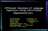 Efficient Solution of Language Equations  Using Partitioned Representations