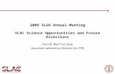 2009 SLUO Annual Meeting SLAC Science Opportunities and Future Directions