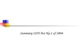 Summary OSH Act No.1 of 2004