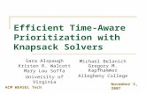 Efficient Time-Aware Prioritization with Knapsack Solvers