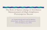 The Role of Space-charge in Emittance Measurement of High-brightness Photoinjector Beams