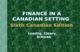 FINANCE IN A CANADIAN SETTING Sixth Canadian Edition