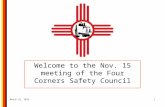 Welcome to the Nov. 15 meeting of the Four Corners Safety Council