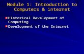 Module 1: Introduction to Computers & internet