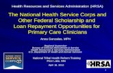 Anna Gonzales, MPH Regional Supervisor Bureau of Clinician Recruitment & Service