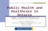 Public Health and Healthcare in Ontario
