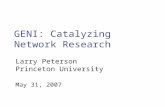 GENI: Catalyzing Network Research