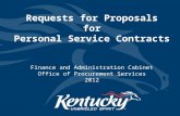 Request for Proposals (RFPs) for Personal Service Contracts (PSCs) KRS 45A. 690 – 725
