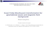 Exact Foldy-Wouthuysen transformation for gravitational waves and magnetic field background