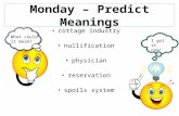 Monday – Predict Meanings