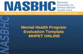 Mental Health Program  Evaluation Template  MHPET ONLINE