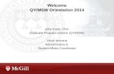 Welcome QY/MSW Orientation 2014