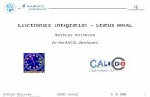 Electronics Integration – Status AHCAL