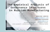 The Empirical Analysis of Governance Structures  in Russian Manufacturing