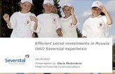 Efficient social investments in Russia:  OAO Severstal experience 2 4.09 . 2010