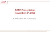 ACFE Presentation November 4 th , 2009