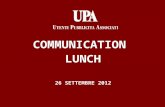 COMMUNICATION  LUNCH 26 SETTEMBRE 2012