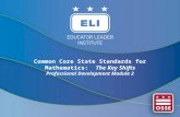 Common Core State Standards for Mathematics:   The Key  Shifts Professional Development Module 2