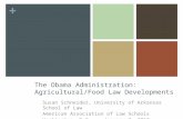 The Obama Administration:  Agricultural/Food Law Developments