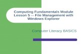 Computing Fundamentals Module Lesson 5  —  File Management with Windows Explorer