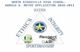 North Ridgeville High School:  Harold A. Meyer Application 2010-2011