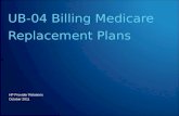 UB-04 Billing Medicare  Replacement Plans
