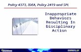 Inappropriate Behaviors Resulting In Disciplinary Action  Revised 7/9/2012