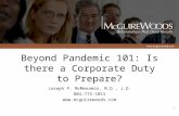 Beyond Pandemic 101: Is there a Corporate Duty to Prepare?