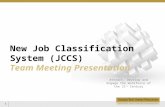 New Job Classification System (JCCS)  Team Meeting Presentation