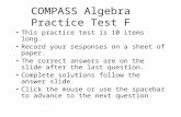 COMPASS Algebra Practice Test F