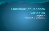Functions  of  Random Variables