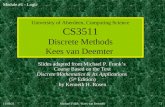 University of Aberdeen, Computing Science CS3511 Discrete Methods Kees van Deemter
