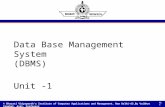 Data Base Management System (DBMS) Unit -1