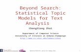 Beyond Search: Statistical Topic Models for Text Analysis
